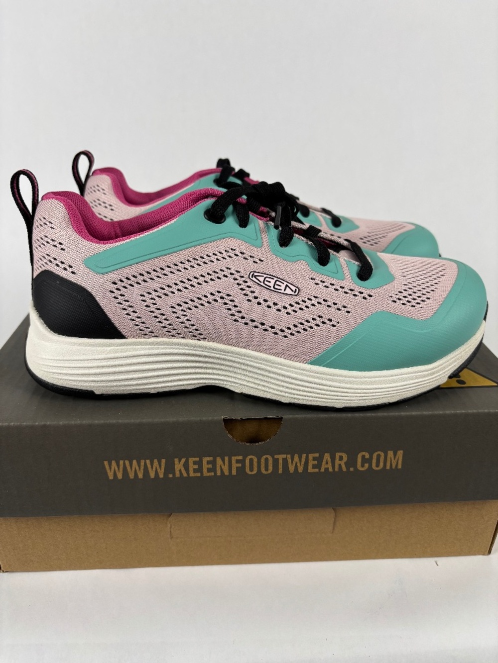 Keen, Sparta 2, Pink/Green, Aluminum Toe, Work Shoes, Size 8 Women's